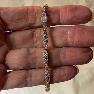 Elegant CZ, Gold and Silver Women's Tennis Bracelet, an very expensive look